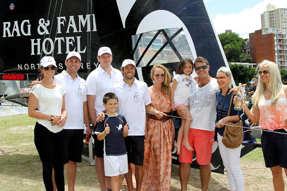 The Calligeros family christen a new Rag & Famish Hotel skiff in December 2013 (Frank Quealey)