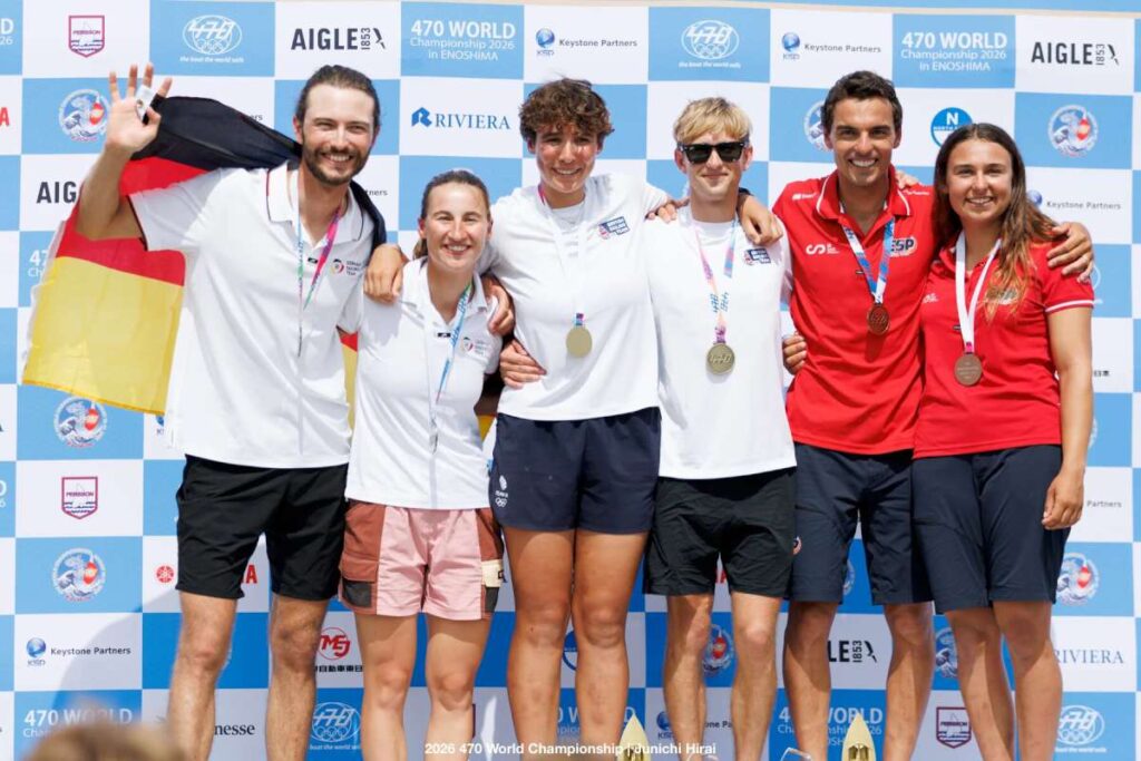 Martin Wrigley and Bettine Harris - 2026 470 World Champions - Photo Credit Junichi HIRAI