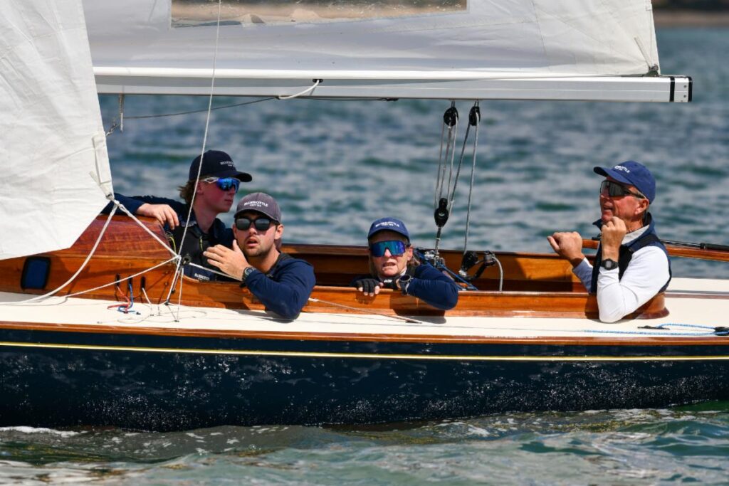 2026 Dragon Edinburgh Cup and UK Grand Prix Champion GBR192 Bluebottle - L-R Killian Boag, Will Bedford, Julia and Graham Bailey - Credit Rick Tomlinson