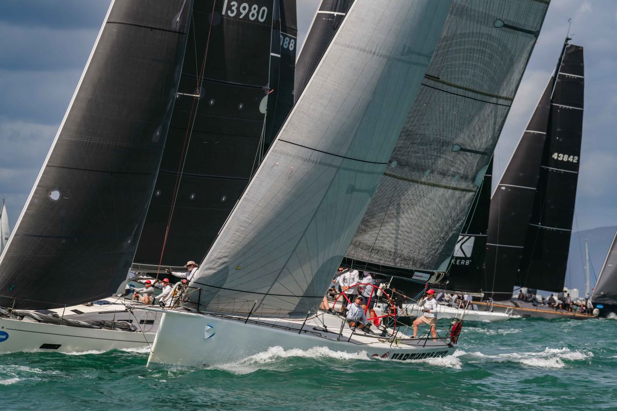 Spinnaker Division 1 start - Hartbreaker at bottom of screen - credit Revolution Productions