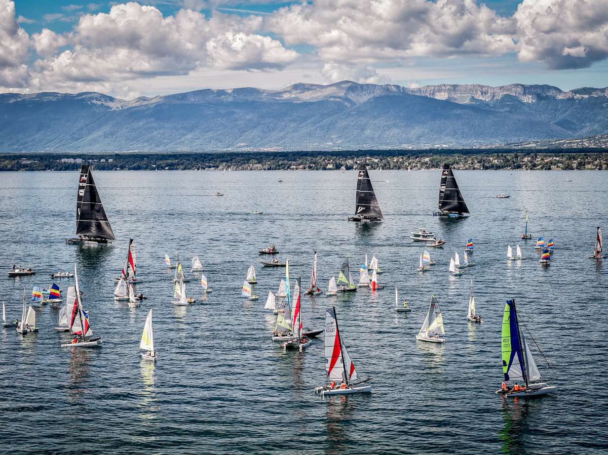 Light winds on Lake Geneva - Credit Sailing Energy-TF35