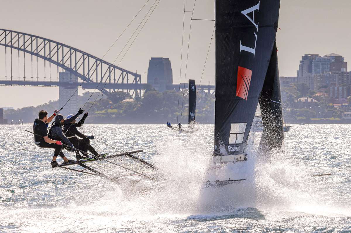 Two sail reach at the 2024-25 Spring Championship (SailMedia)