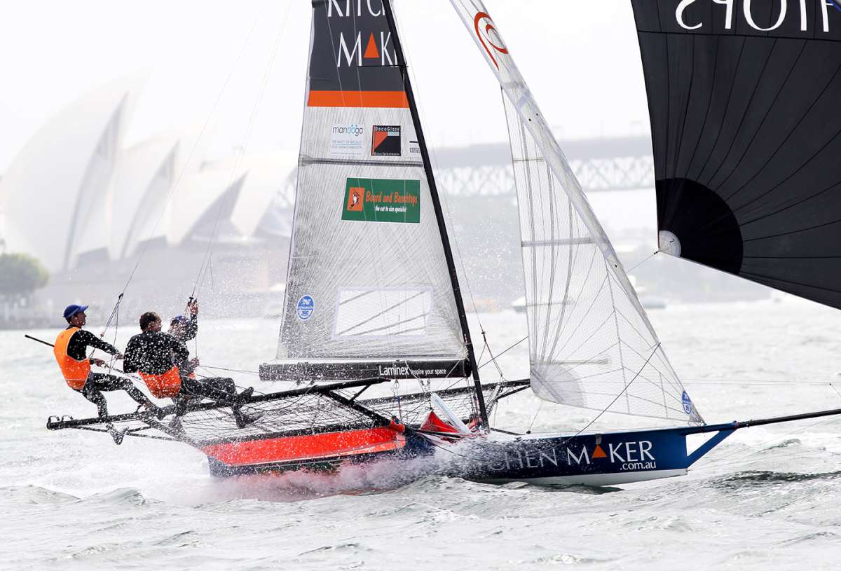 Spinnaker in a southerly during the 2012-13 season (Frank Quealey)