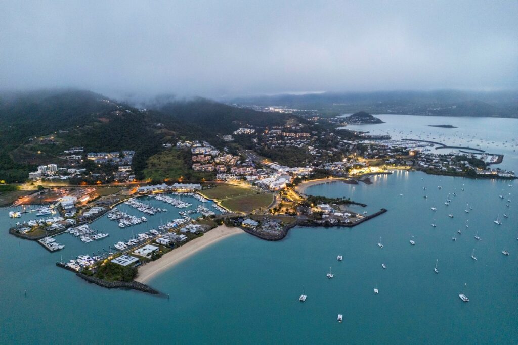 Looking down on Whitsunday Sailing Club, local marinas and Pioneer Bay - Andrea Francolini WSC pic