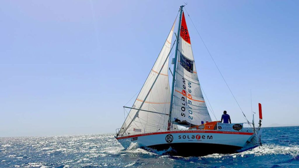 SOLAREM, sailed by Damien Guillou, continues to set the pace - Credit Don McIntyre-GGR2026