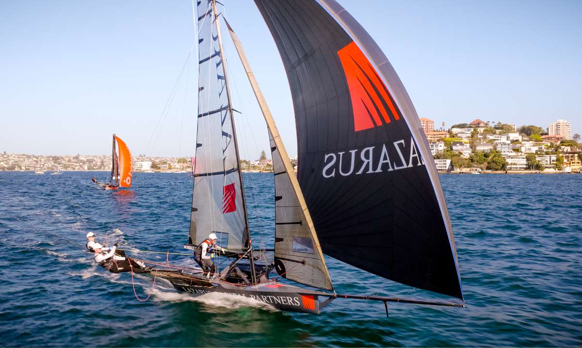 Lazarus crew on alert before the gybe (SailMedia)