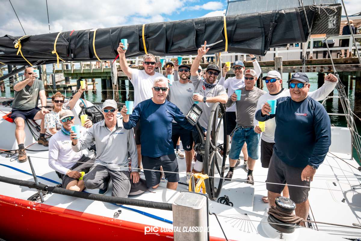 Wired celebrating on the dock - Credit Suellen Hurling - Live Sail Die