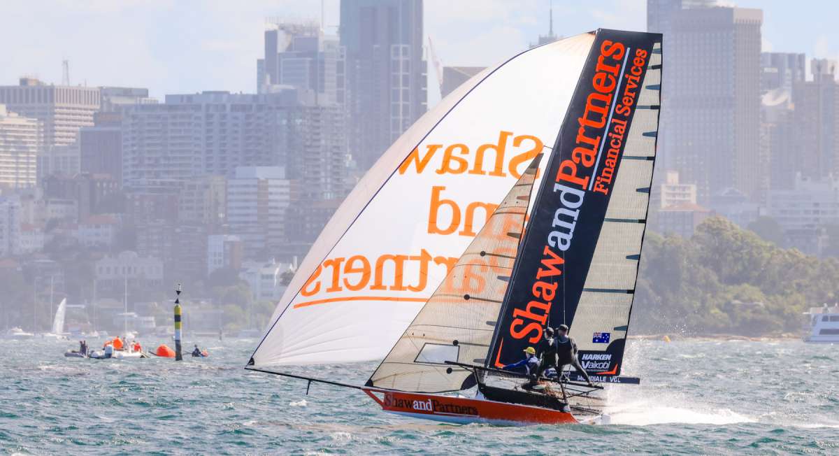 Shaw and Partners was flying in second place before a capsize put the team out of the race (SailMedia)